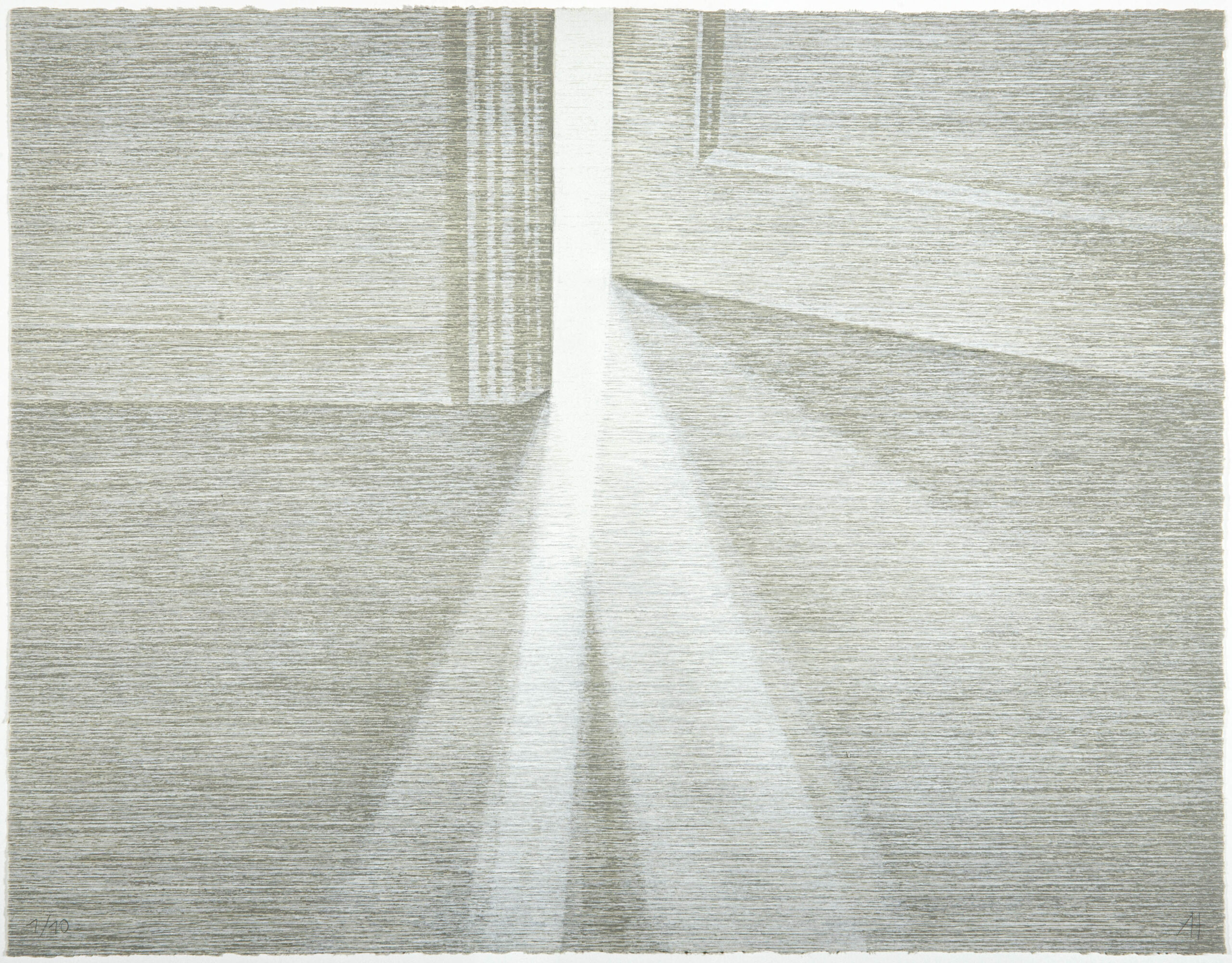 2023. Xilografía. Papel gris. 38,5 x 48,5 cm